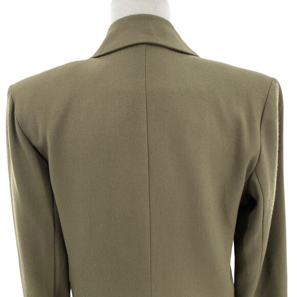Vintage David Benjamin Army Green Notched Collar Long Classic Retro Blazer Sz 12 - Picture 8 of 16